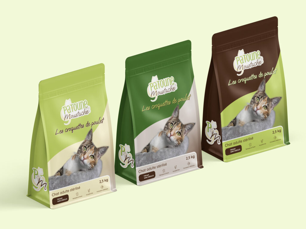 Packaging des croquettes Patoune & Moustache