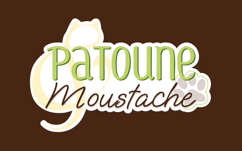 Logotype Patoune & Moustache sur fond marron